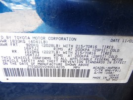 2004 Toyota Rav4 L Blue 2.4L AT 2WD #Z23453